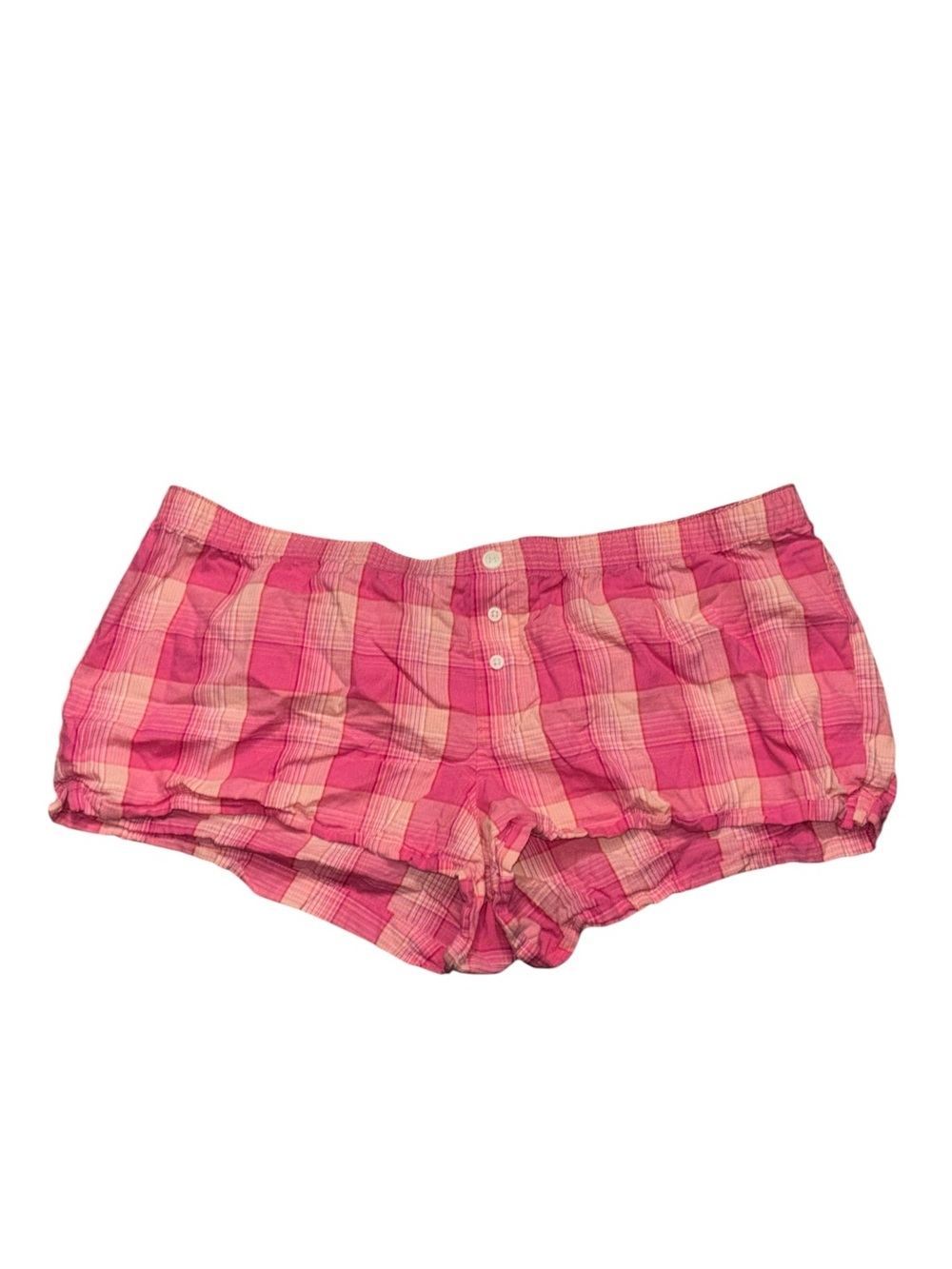 pink plaid pajama shorts